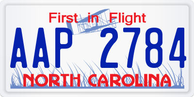 NC license plate AAP2784