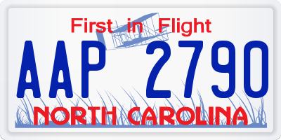 NC license plate AAP2790