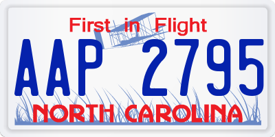 NC license plate AAP2795