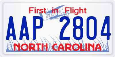NC license plate AAP2804