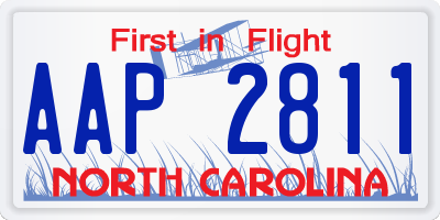 NC license plate AAP2811