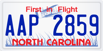 NC license plate AAP2859