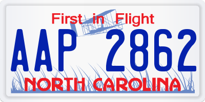 NC license plate AAP2862