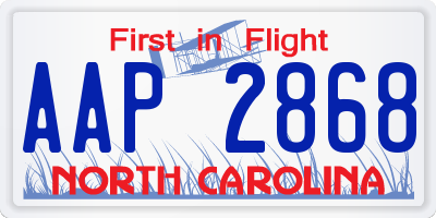 NC license plate AAP2868
