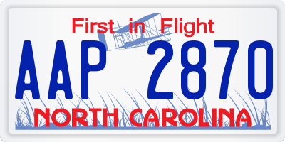 NC license plate AAP2870