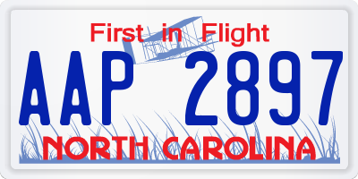 NC license plate AAP2897