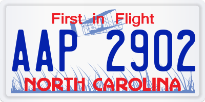 NC license plate AAP2902