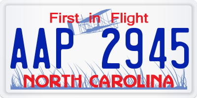 NC license plate AAP2945