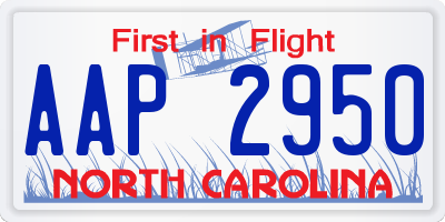 NC license plate AAP2950