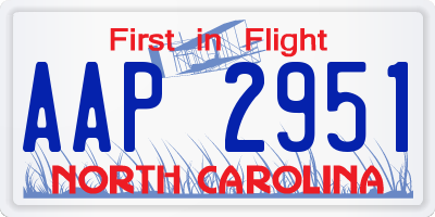NC license plate AAP2951