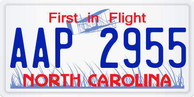 NC license plate AAP2955