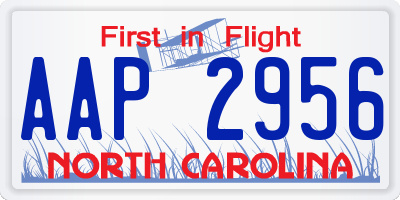 NC license plate AAP2956