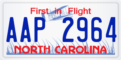 NC license plate AAP2964
