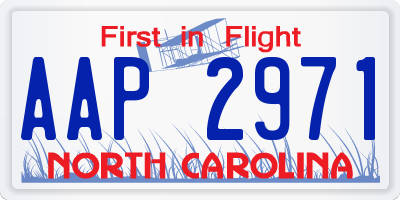 NC license plate AAP2971
