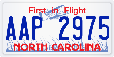 NC license plate AAP2975