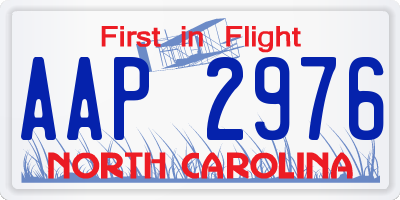 NC license plate AAP2976