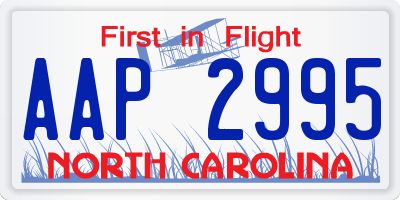 NC license plate AAP2995