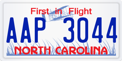 NC license plate AAP3044