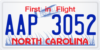 NC license plate AAP3052