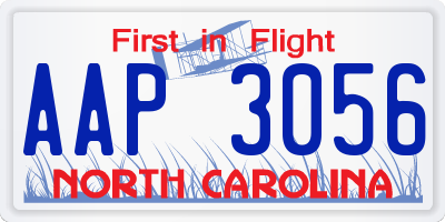 NC license plate AAP3056