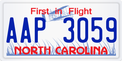 NC license plate AAP3059