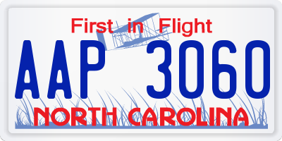 NC license plate AAP3060