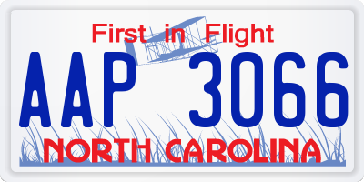 NC license plate AAP3066