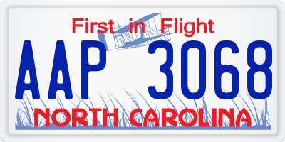NC license plate AAP3068