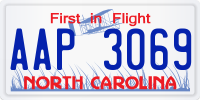NC license plate AAP3069