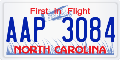 NC license plate AAP3084