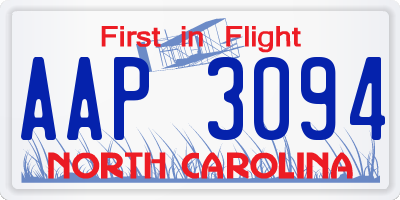 NC license plate AAP3094