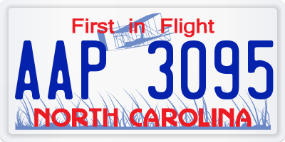 NC license plate AAP3095