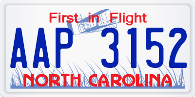NC license plate AAP3152