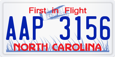 NC license plate AAP3156