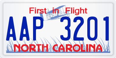 NC license plate AAP3201