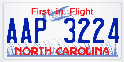 NC license plate AAP3224