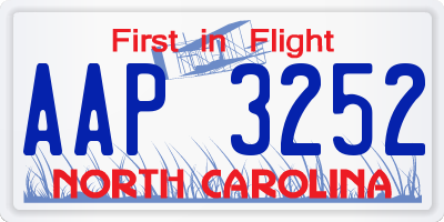 NC license plate AAP3252