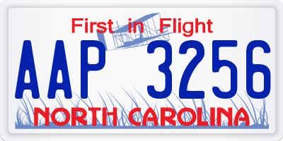 NC license plate AAP3256