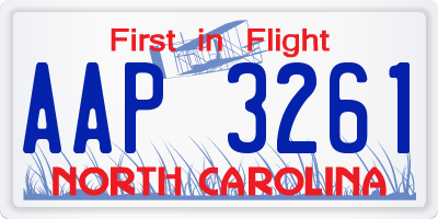 NC license plate AAP3261