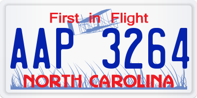 NC license plate AAP3264