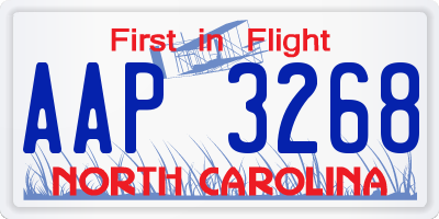 NC license plate AAP3268