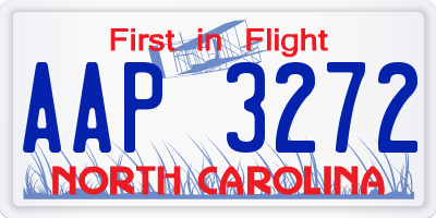 NC license plate AAP3272