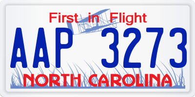 NC license plate AAP3273