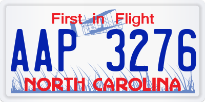 NC license plate AAP3276