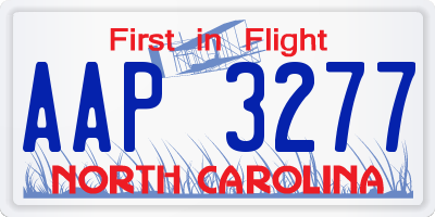 NC license plate AAP3277