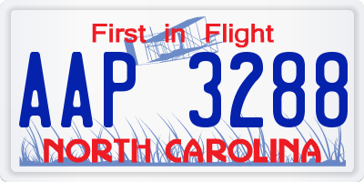 NC license plate AAP3288