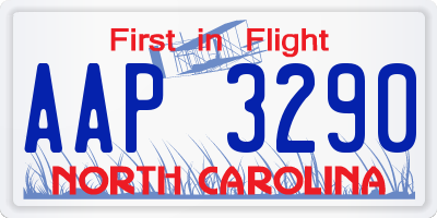 NC license plate AAP3290