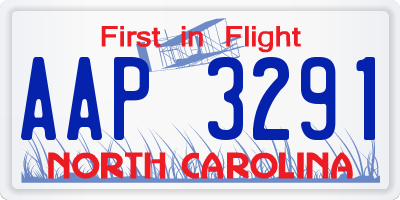 NC license plate AAP3291