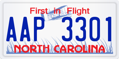 NC license plate AAP3301