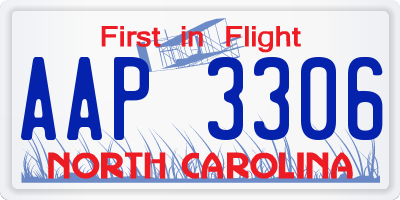 NC license plate AAP3306